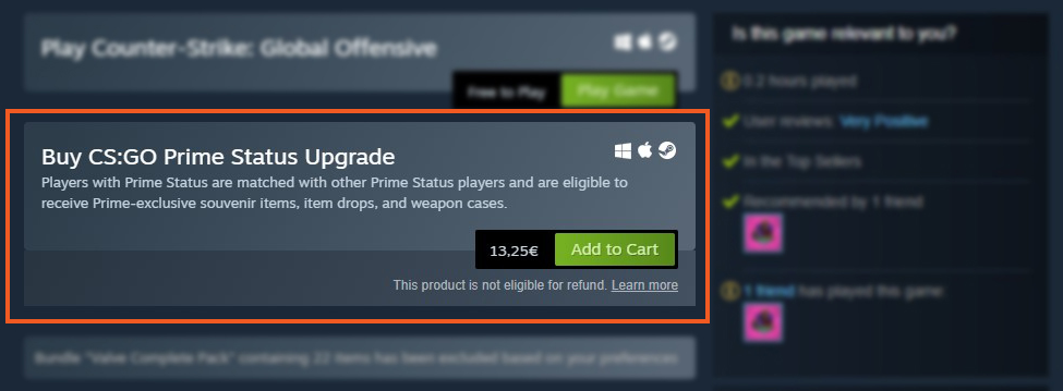 CS:GO Prime Upgrade