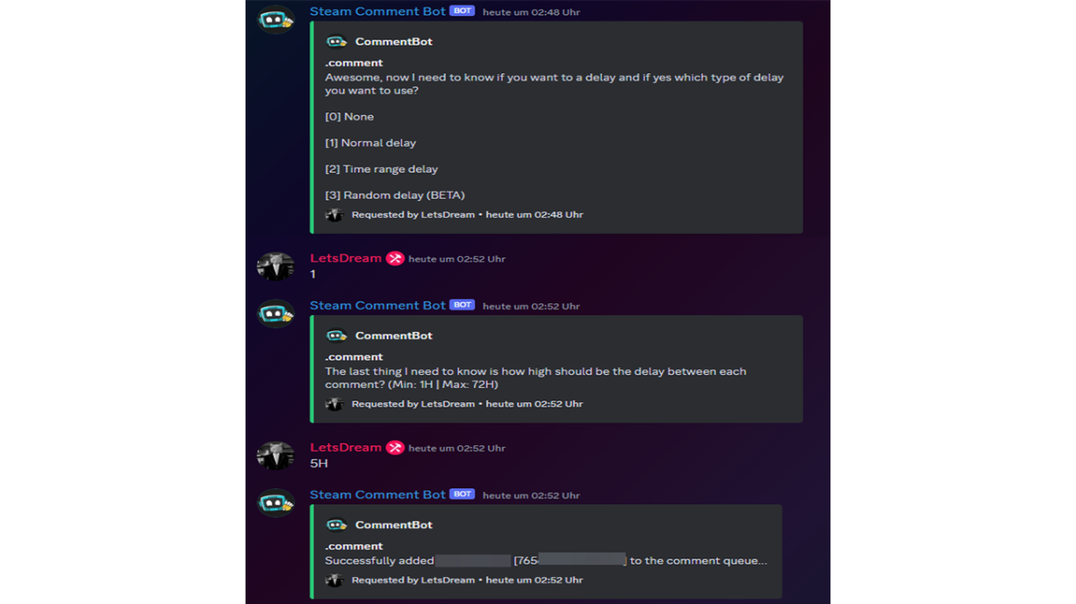 Steam Comment Bot